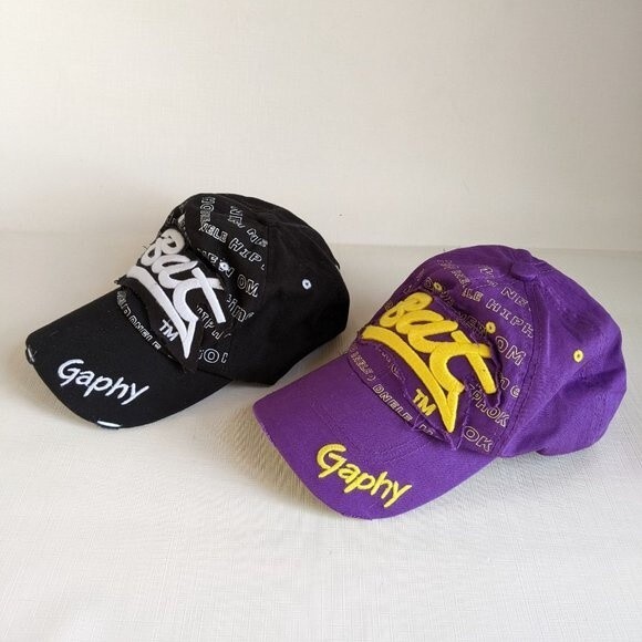 Bat Gaphy Distressed Look Adjustable Baseball Cap Hats (Set of 2) - Picture 6 of 11